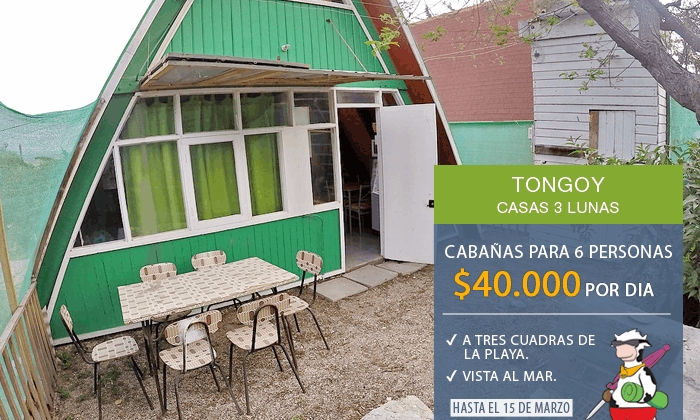 Cabaña para 6 personas por $40.000 diarios en Casas 3 Lunas [caducado]